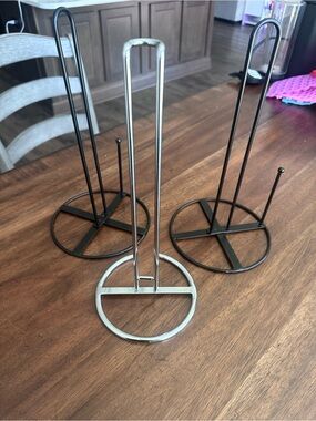 Metal Paper Towel Holder - Silver and Black